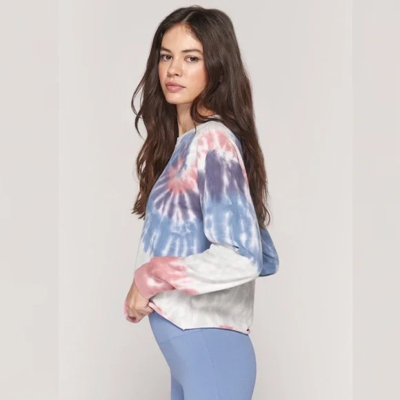 Tie Dye Mazzy Sweatshirt Size Small – Vintage Crop, Raw Edge, - Picture 3 of 12